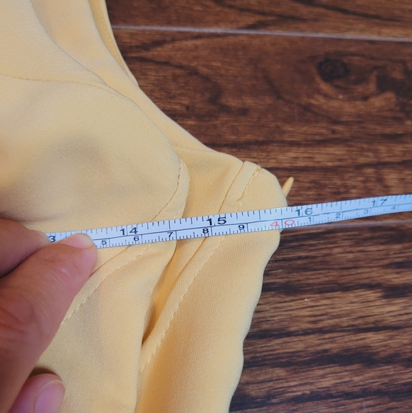 Zara NEW Yellow V-Neck Bodysuit Snap Button Tie Sleeveless Zipper Side NWOT XS/M - Picture 12 of 15